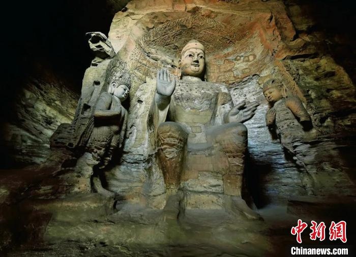 云岡石窟規(guī)模最大的洞窟第3窟。