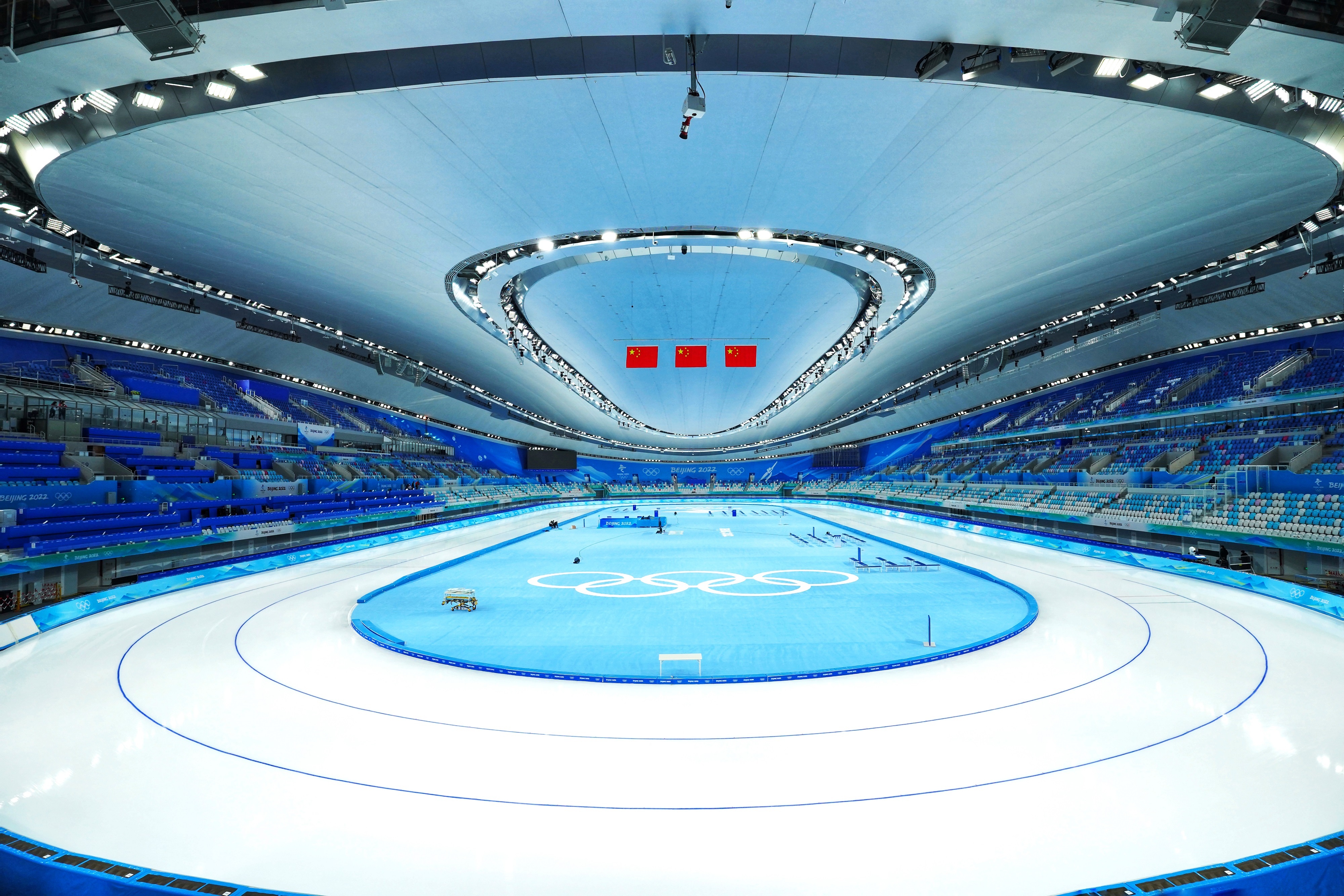 △國家速滑館，2022年1月4日，習(xí)近平總書記到這里調(diào)研。(圖/總臺國廣記者李晉拍攝)