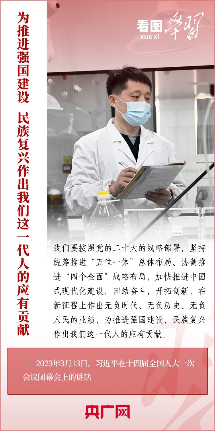 看圖學習丨為推進強國建設、民族復興作出我們這一代人的應有貢獻
