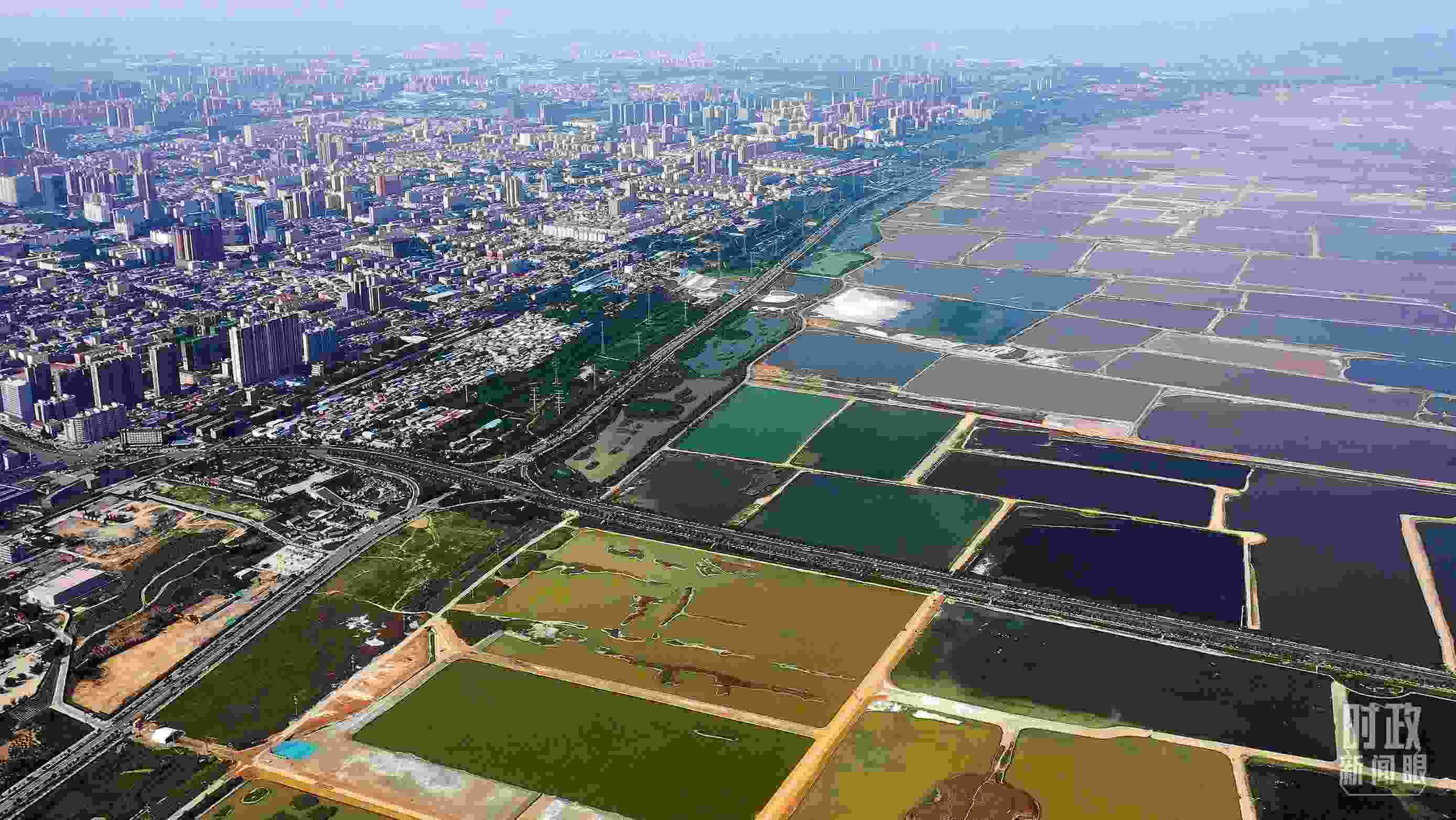 △俯瞰山西運城。（總臺記者裴大偉、康曉宇拍攝）