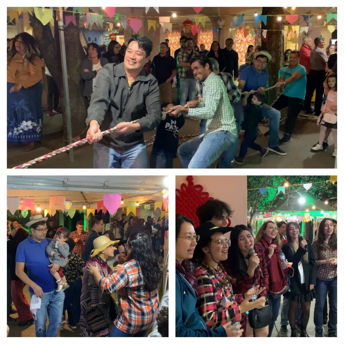 參與者在活動中體驗巴西豐收節(jié)文化元素。（圣保羅州立大學孔子學院供圖）