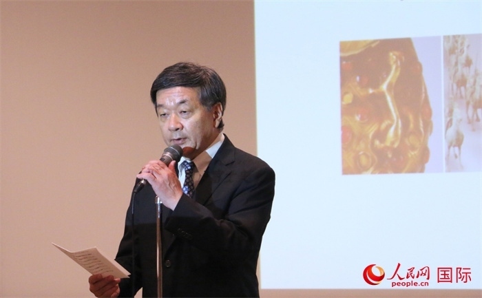 主辦方代表、富士美術(shù)館館長(zhǎng)五木田聰致辭。（人民網(wǎng) 許可攝）