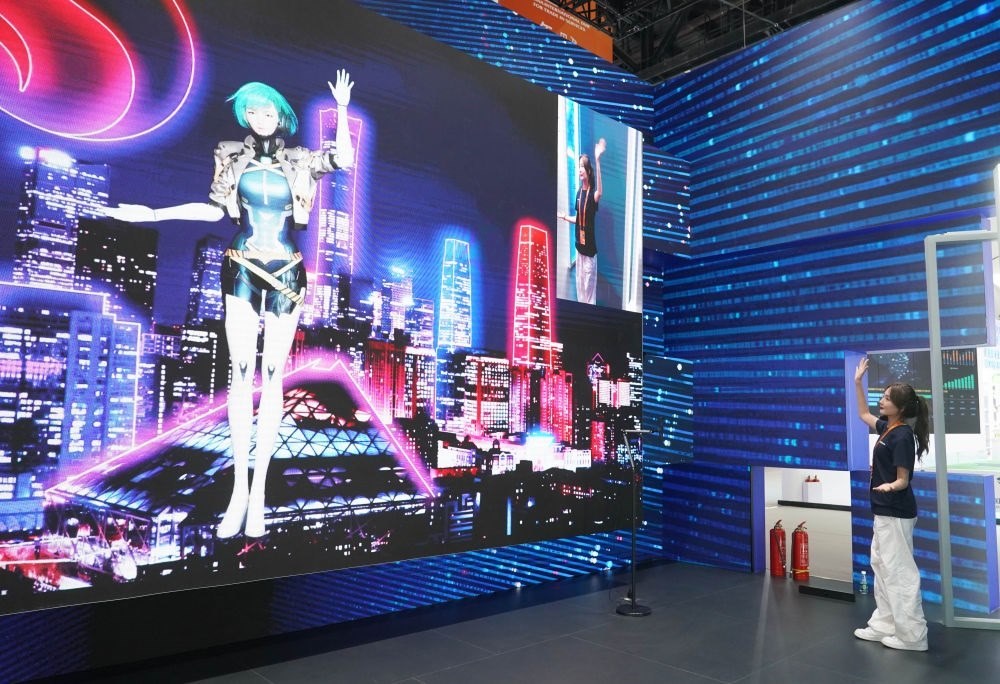 這是9月1日在國家會議中心拍攝的一款數(shù)字人。新華社記者 任超 攝