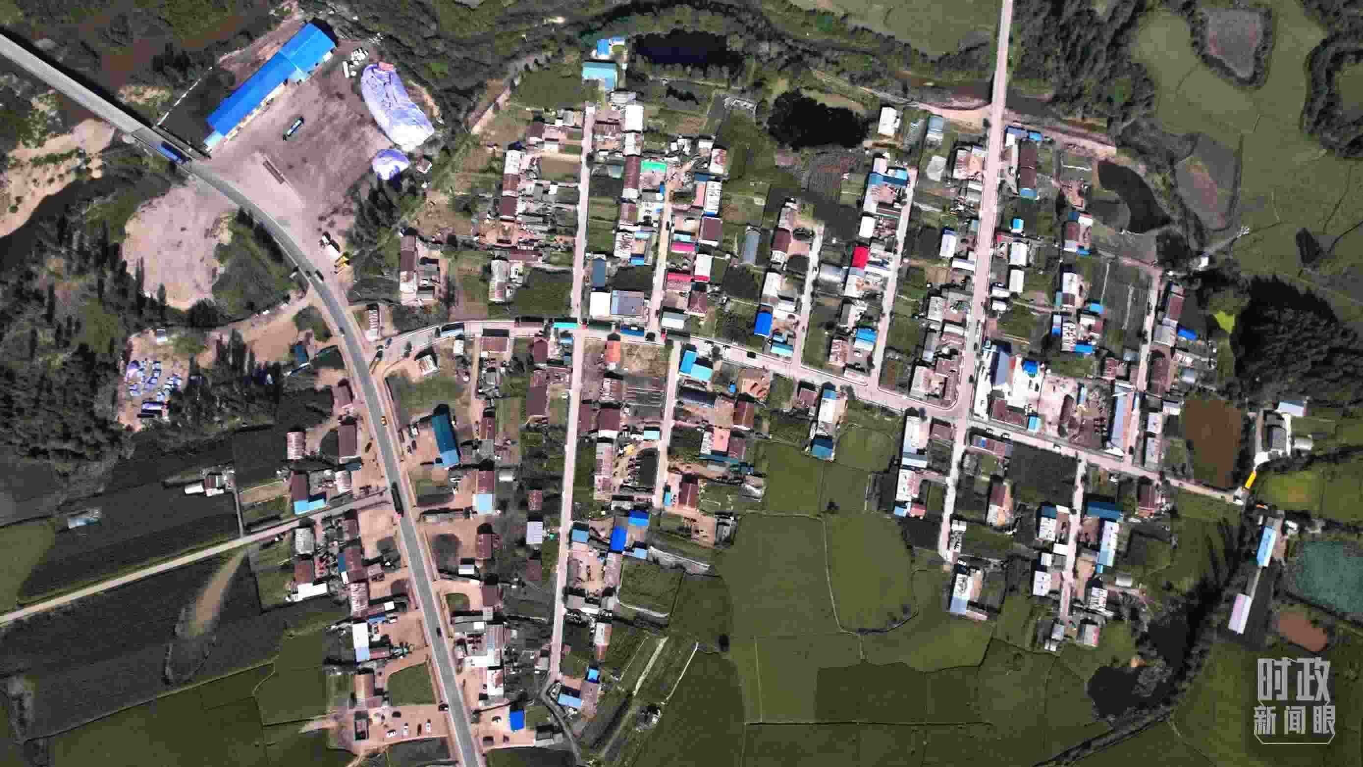 △9月7日，龍王廟村航拍。（總臺國廣記者李晉拍攝）