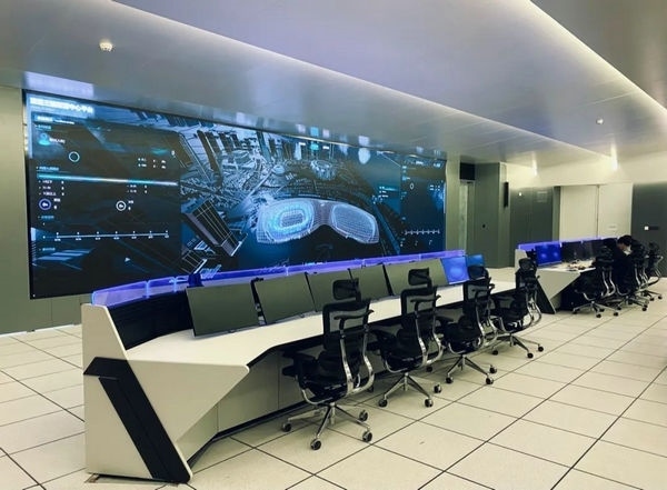 杭州奧體中心游泳館內智慧可視化平臺。 圖片來源：場館建設方