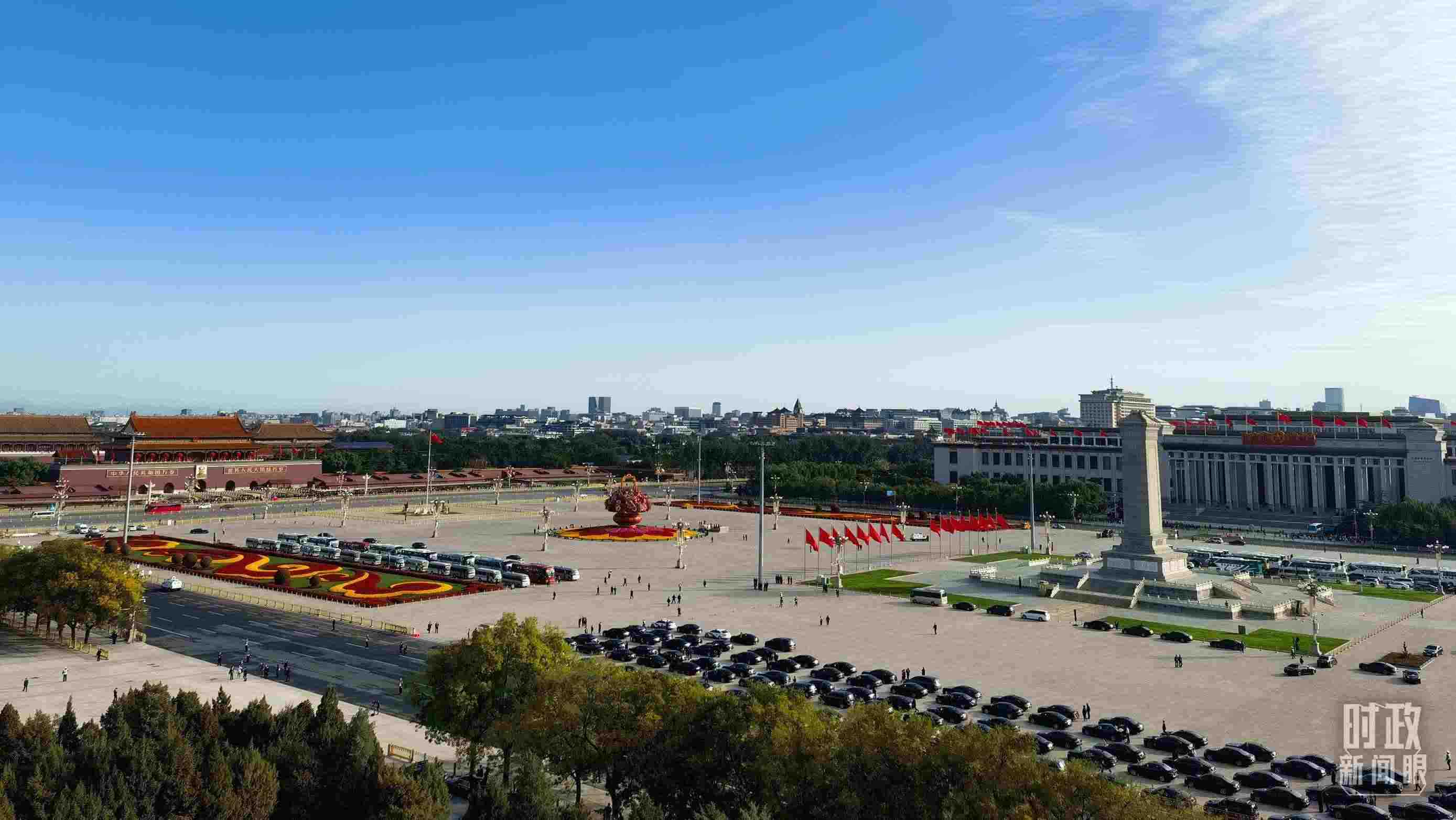 △18日的天安門廣場。（總臺(tái)央視記者周志國拍攝）