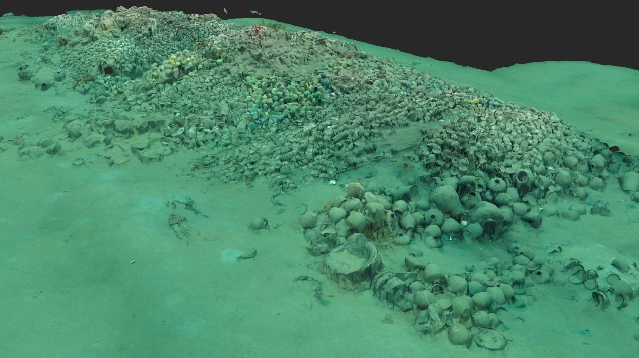 一號(hào)沉船遺址核心區(qū)三維圖。國(guó)家文物局供圖