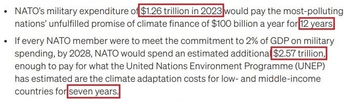 看看北約的“碳足跡”，就知道西方的氣候承諾有多扯