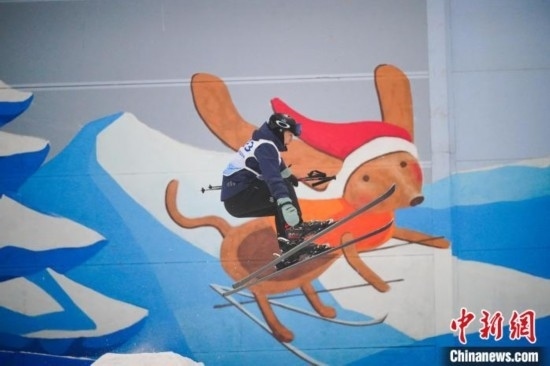 12月22日，云南省第一屆冬季運動會在昆明開幕。圖為選手在公開組男子自由式滑雪雪上技巧比賽中。中新社記者 劉冉陽 攝