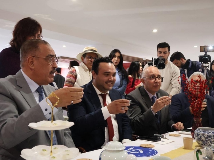 觀眾興致勃勃地體驗(yàn)茶藝。陳芷珊攝