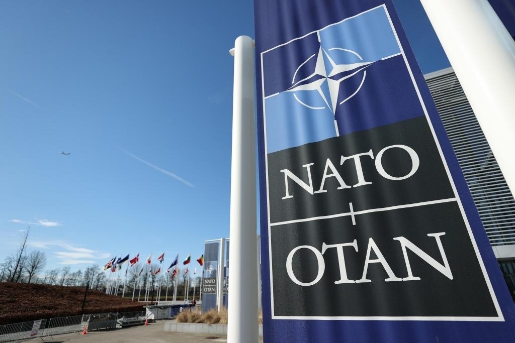 這是3月14日在比利時布魯塞爾拍攝的北約總部一角。新華社記者趙丁喆攝