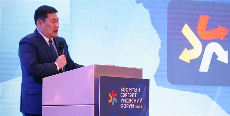 1.奧云額爾登總理致辭。圖片來源：蒙政府官網(wǎng)