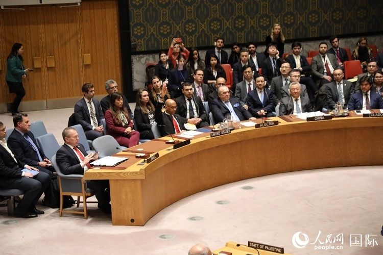 4月18日，安理會投票現(xiàn)場，12個成員投贊成票。 人民網(wǎng)記者 李志偉攝