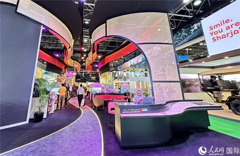 阿聯(lián)酋沙迦展臺(tái)。人民網(wǎng)記者管克江攝