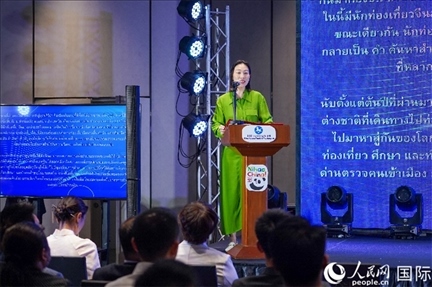 中國駐泰國大使館公使銜參贊常禹萌致辭。（普拉維攝）