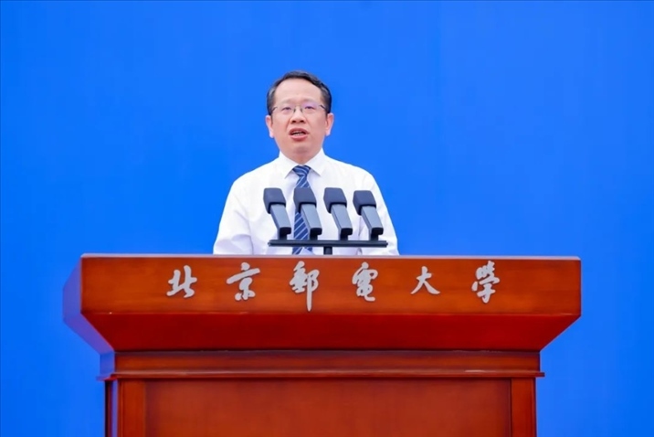 北京郵電大學(xué)校長(zhǎng)徐坤發(fā)表講話。校方供圖