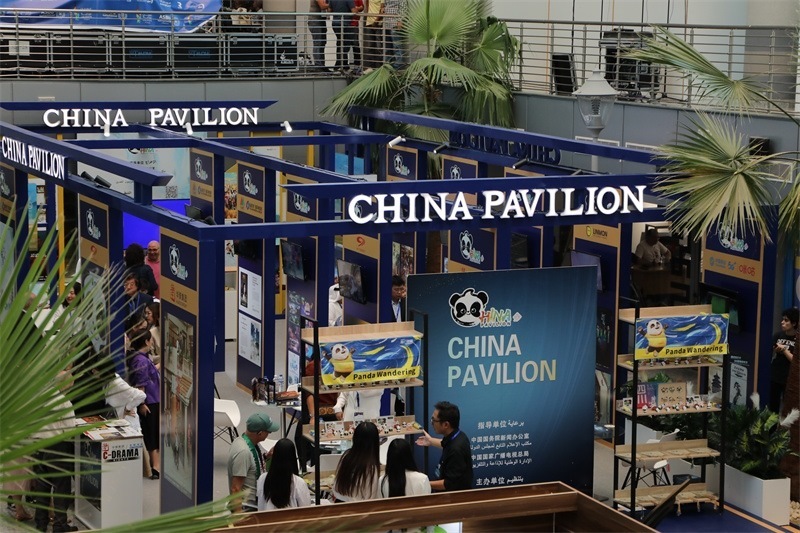 中國聯(lián)合展臺亮相阿拉伯廣播電視節(jié)。主辦方供圖