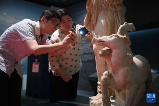 7月2日，安徽博物院工作人員在拍攝開(kāi)箱后的古希臘文物。新華社記者 張端 攝