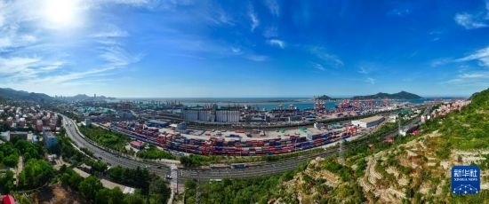 這是6月26日拍攝的中哈連云港物流合作基地（無人機照片）。新華社記者 季春鵬 攝