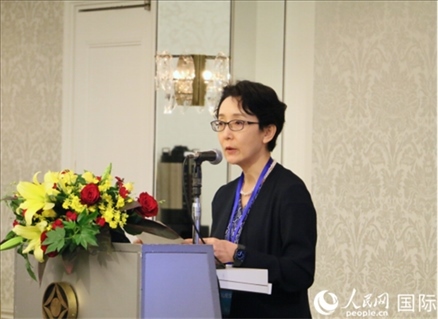 日本貿易振興機構（JETRO）企劃部海外地區(qū)戰(zhàn)略主管日向裕彌致辭。人民網 許可攝
