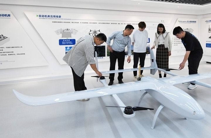 這是中科安飛（合肥）科技有限公司生產(chǎn)的無(wú)人機(jī)產(chǎn)品。（2024年5月16日攝）新華社發(fā)（郭如琦 攝）