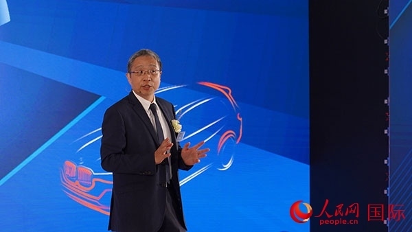 延鋒彼歐總經(jīng)理倪建華致辭。人民網(wǎng) 張茜攝