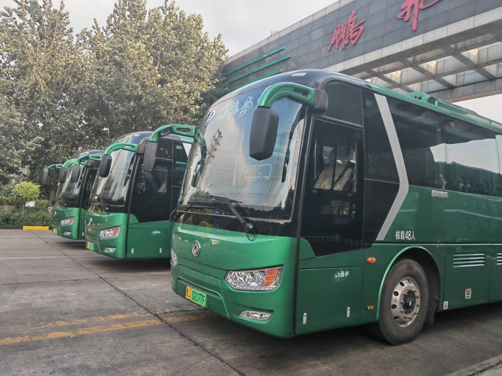 2024年9月4日拍攝的鵬飛集團的氫能大巴車。新華社記者 王勁玉 攝