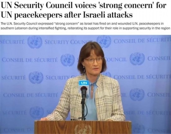 《華盛頓郵報》報道截圖（題圖為本月安理會輪值主席、瑞士常駐聯(lián)合國代表帕絲卡萊·貝里斯維爾）