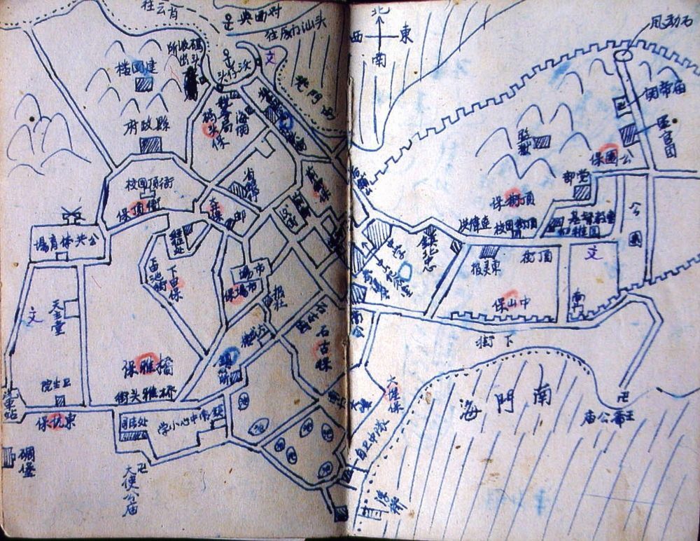谷文昌在筆記本上繪制的東山建設(shè)規(guī)劃圖（資料照片）。