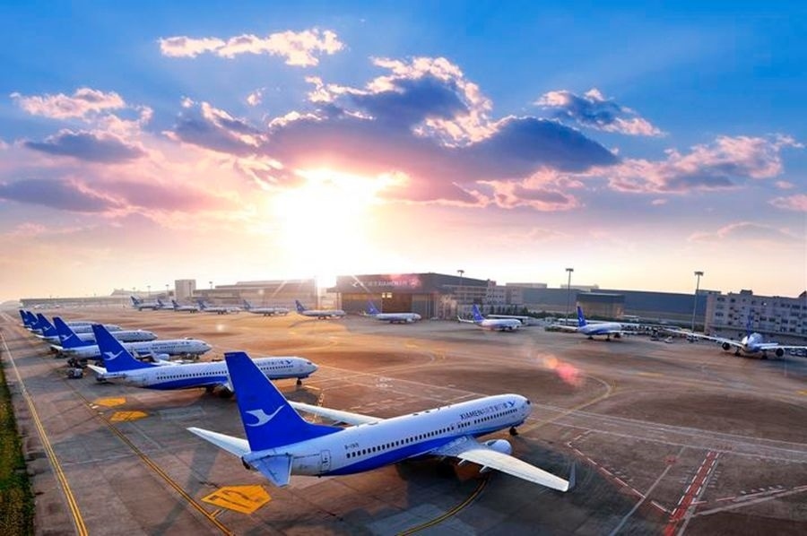 這是如今廈門航空的機(jī)隊(duì)照片。（廈門航空有限公司供圖）