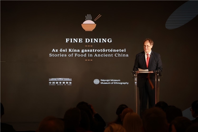 匈牙利文化和創(chuàng)新部副國務(wù)秘書喬鮑致辭。圖片由中國駐匈牙利大使館提供。