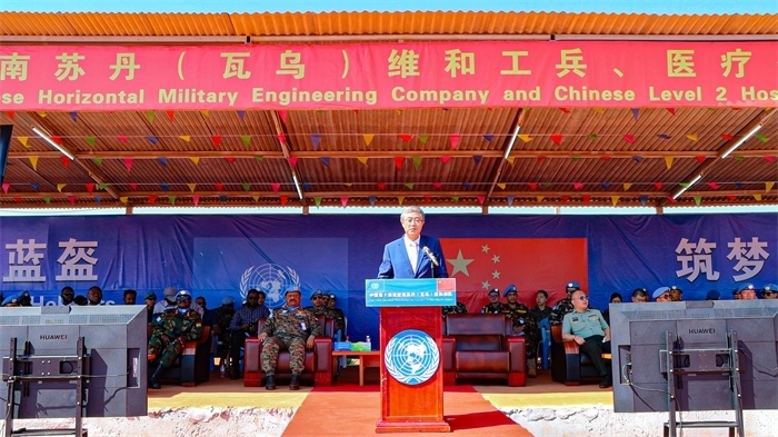 中國(guó)駐南蘇丹大使馬強(qiáng)發(fā)言。孫千攝