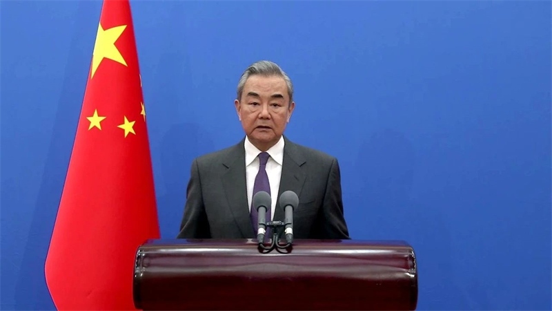 中共中央政治局委員、中央外辦主任王毅發(fā)表視頻致辭。主辦方供圖