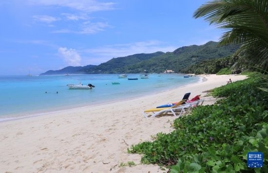 3月19日，游客在塞舌爾馬埃島海邊休閑。新華社記者 董江輝 攝