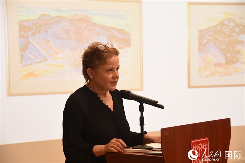 瑞典著名畫家比麗塔·穆爾的藝術(shù)講座。人民網(wǎng)記者 殷淼攝