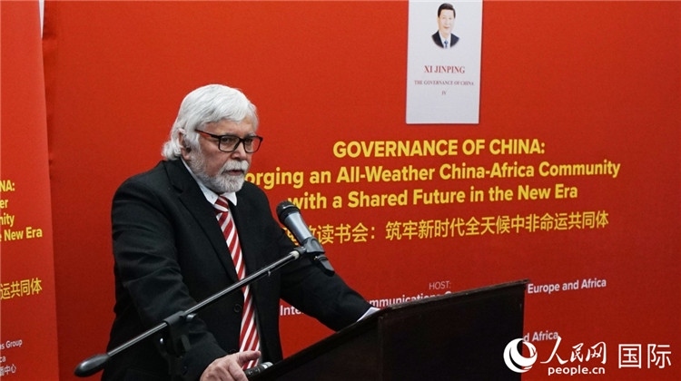 南部非洲科學(xué)、工程、技術(shù)、教育協(xié)會(huì)執(zhí)行副總裁楊煥嶺。人民網(wǎng) 劉暢攝