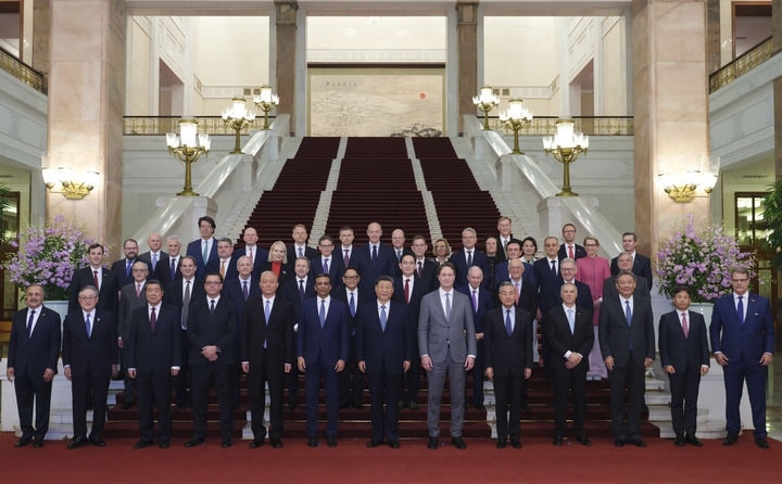 3月28日上午，國家主席習(xí)近平在北京人民大會堂會見國際工商界代表。新華社記者 丁林 攝