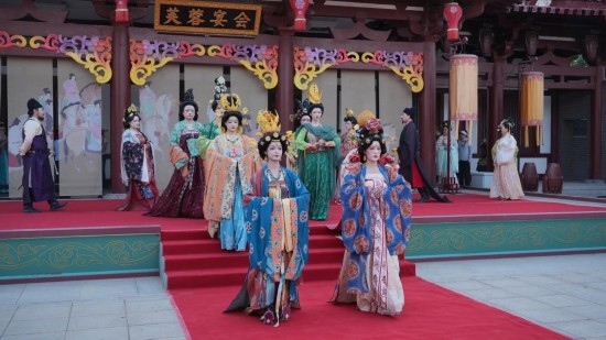 大唐芙蓉園舉辦的漢服展演活動。受訪者供圖