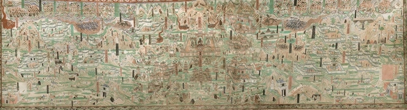 莫高窟第61窟內(nèi)的《五臺山圖》。