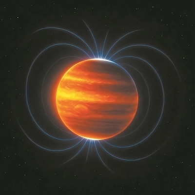 木星磁場（藝術(shù)圖）。圖片來源：物理學(xué)家組織網(wǎng)