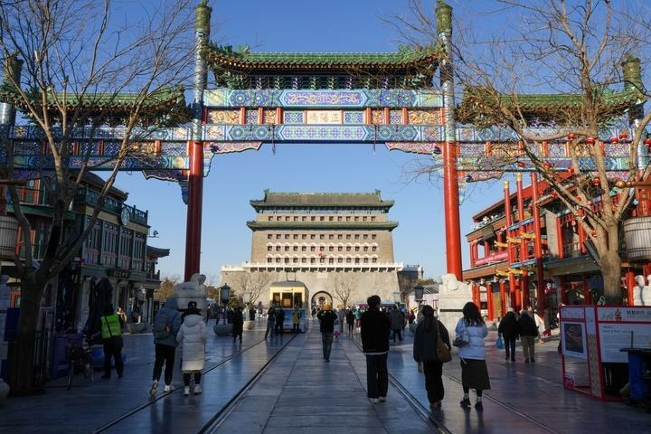 這是2024年12月26日從前門大街拍攝的正陽門箭樓。