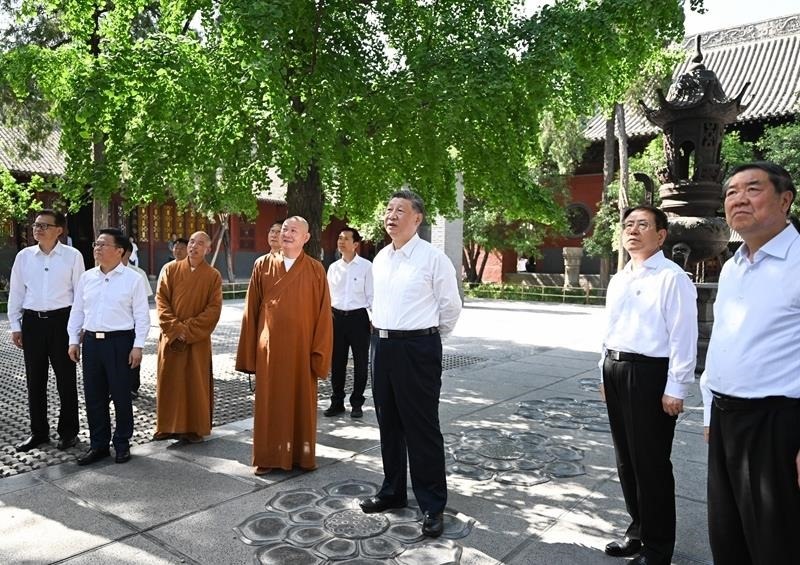 △2025年5月19日，習(xí)近平總書記在河南洛陽白馬寺考察。